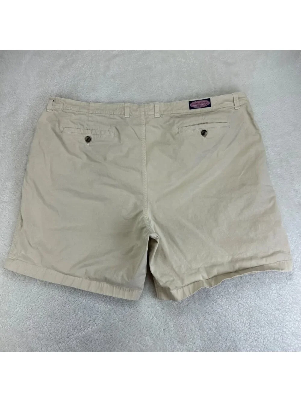 Vineyard Vines Island Chino Shorts Mens 42 Beige Stretch Flat Front Slash Pocket